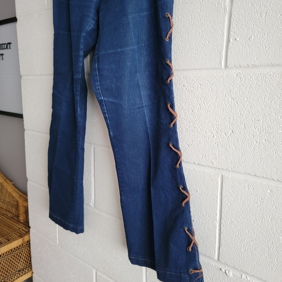 725 Tie Up Jeans in Dark Blue - Picture 3 of 6